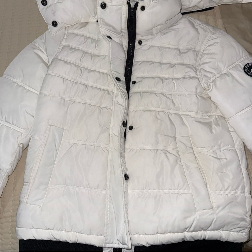 DKNY Women's Ivory Puffer Jacket